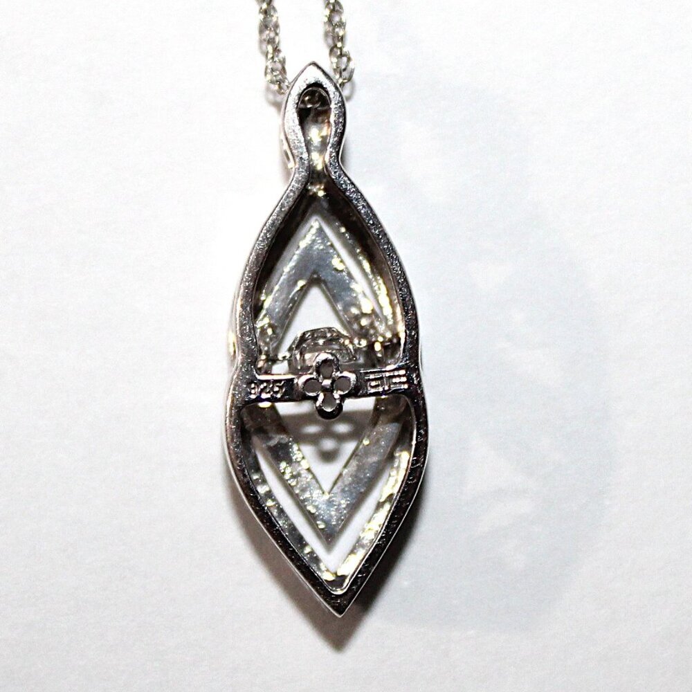 Sterling Silver Floating Abstract Necklace 18 Inches - Picture 2 of 7